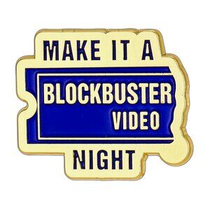 VINTAGE BLOCKBUSTER LOGO OIL DRIPPED ENAMEL PIN  NWT